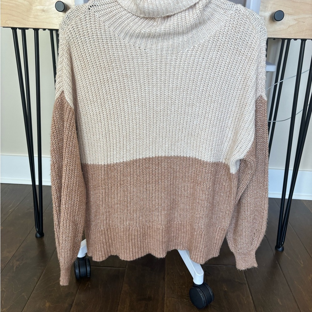 Colorblock Turtleneck Sweater